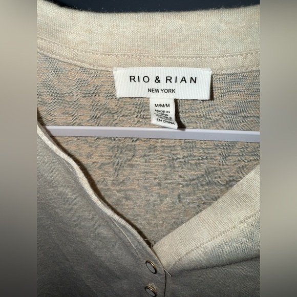 Tan Embellished Blouse with Lace Sleeves - Picture 2 of 3